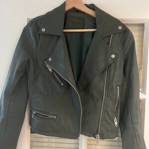 Blank NYC blue green leather jacket XS